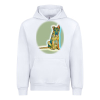 White German Shepherd isolated on whot. Urban Hoodie - SnappyArt