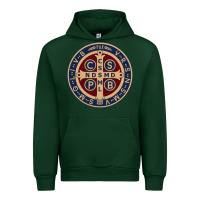 Forest Green Saint Benedict Medal 1 Urban Hoodie - SnappyArt