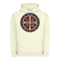Pigment Pistachio Saint Benedict Medal 1 Urban Hoodie - SnappyArt
