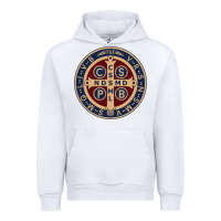 White Saint Benedict Medal 1 Urban Hoodie - SnappyArt