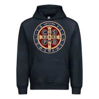 Navy Saint Benedict Medal 1 Urban Hoodie - SnappyArt