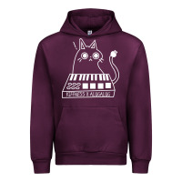 Mauve Wine The KIFFNESS X ALUGALUG white cat Classic Urban Hoodie - SnappyArt