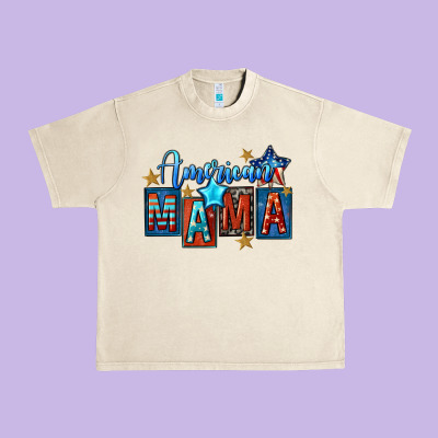 American Mama Mother's Day Urban Heavy Tee Designed By Fadigitalartstudio