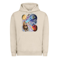 Pigment French Oak Fluffy Kitten Shoot Laser Rainbow Space Galaxy, Cat Gifts Urban Hoodie - SnappyArt