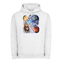 Pigment Lunar Rock Fluffy Kitten Shoot Laser Rainbow Space Galaxy, Cat Gifts Urban Hoodie - SnappyArt