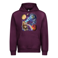 Mauve Wine Fluffy Kitten Shoot Laser Rainbow Space Galaxy, Cat Gifts Urban Hoodie - SnappyArt