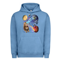 Pigment Pebble Blue Fluffy Kitten Shoot Laser Rainbow Space Galaxy, Cat Gifts Urban Hoodie - SnappyArt