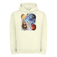 Pigment Pistachio Fluffy Kitten Shoot Laser Rainbow Space Galaxy, Cat Gifts Urban Hoodie - SnappyArt