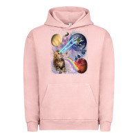 Pigment Salmon Fluffy Kitten Shoot Laser Rainbow Space Galaxy, Cat Gifts Urban Hoodie - SnappyArt