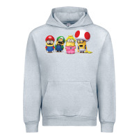 Heather Grey Super Minion Bros Urban Hoodie - FloraArt