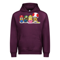 Mauve Wine Super Minion Bros Urban Hoodie - FloraArt