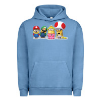 Pigment Pebble Blue Super Minion Bros Urban Hoodie - FloraArt