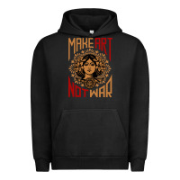 Pigment Black make art not war symbol Urban Hoodie - FloraArt