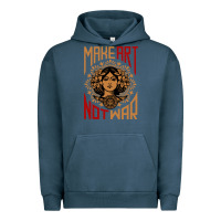 Pigment Midnight Navy make art not war symbol Urban Hoodie - FloraArt