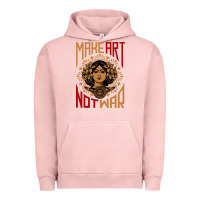 Pigment Salmon make art not war symbol Urban Hoodie - FloraArt