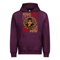 Mauve Wine make art not war symbol Urban Hoodie - FloraArt