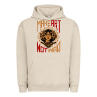 Pigment French Oak make art not war symbol Urban Hoodie - FloraArt