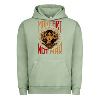 Pigment Oil Green make art not war symbol Urban Hoodie - FloraArt