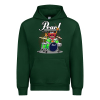 Forest Green ANIMAL DRUMMER PEARL DRUMS Urban Hoodie - FloraArt