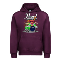 Mauve Wine ANIMAL DRUMMER PEARL DRUMS Urban Hoodie - FloraArt
