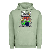 Pigment Oil Green ANIMAL DRUMMER PEARL DRUMS Urban Hoodie - FloraArt