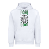 White Fear Doom Urban Hoodie - FloraArt