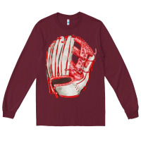 Burgundy Catchers Mitt Fa Element Long Sleeve Tee - FaDigitalArtStudio