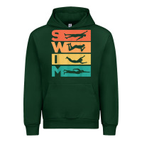 Forest Green retro vintage swimming gift for swimmers t shirt Urban Hoodie - FloraArt