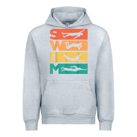 Heather Grey retro vintage swimming gift for swimmers t shirt Urban Hoodie - FloraArt
