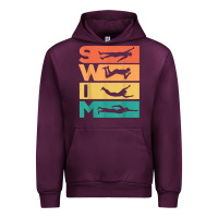 Mauve Wine retro vintage swimming gift for swimmers t shirt Urban Hoodie - FloraArt