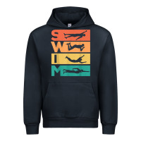Navy retro vintage swimming gift for swimmers t shirt Urban Hoodie - FloraArt
