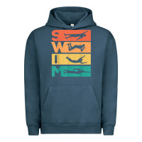 Pigment Midnight Navy retro vintage swimming gift for swimmers t shirt Urban Hoodie - FloraArt
