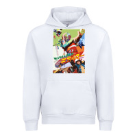 White KIKAIDA POSTER Urban Hoodie - FloraArt