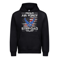 Black proud air force step dad veteran vintage flag veterans day t shirt Urban Hoodie - FloraArt