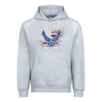 Heather Grey proud air force step dad veteran vintage flag veterans day t shirt Urban Hoodie - FloraArt