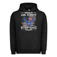 Pigment Black proud air force step dad veteran vintage flag veterans day t shirt Urban Hoodie - FloraArt
