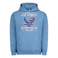 Pigment Pebble Blue proud air force step dad veteran vintage flag veterans day t shirt Urban Hoodie - FloraArt