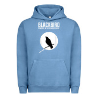 Pigment Pebble Blue blackbird singing in the dead of night t shirt Urban Hoodie - FloraArt