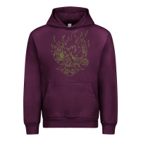 Mauve Wine Cyberpunk samurai Neon Green Urban Hoodie - FloraArt