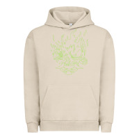 Pigment French Oak Cyberpunk samurai Neon Green Urban Hoodie - FloraArt
