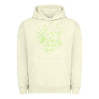 Pigment Pistachio Cyberpunk samurai Neon Green Urban Hoodie - FloraArt