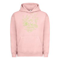 Pigment Salmon Cyberpunk samurai Neon Green Urban Hoodie - FloraArt