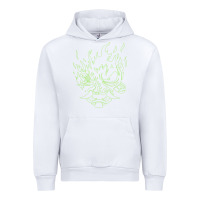 White Cyberpunk samurai Neon Green Urban Hoodie - FloraArt