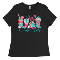 Black nicu neonatal nurse coffee cups Ladies Tee - OliviaCreatesArt