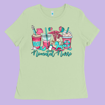 Nicu Neonatal Nurse Coffee Cups Ladies Tee Designed By Oliviacreatesart