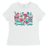 White nicu neonatal nurse coffee cups Ladies Tee - OliviaCreatesArt