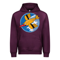 Mauve Wine Ww2 91St Bomb Squadron Flying Fortress Soaring Bird Patch Urban Hoodie - FloraArt