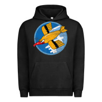 Pigment Black Ww2 91St Bomb Squadron Flying Fortress Soaring Bird Patch Urban Hoodie - FloraArt