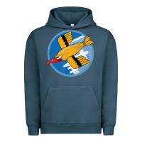 Pigment Midnight Navy Ww2 91St Bomb Squadron Flying Fortress Soaring Bird Patch Urban Hoodie - FloraArt