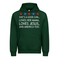 Forest Green she's a good girl, she's loves her mama, loves jesus t shirt Urban Hoodie - FloraArt